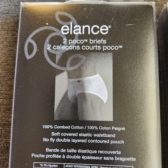 NEW Jockey Elance Poco Briefs Undrrwear Mens Medium 2 Pack Lot White 100% Cotton - Picture 4 of 4